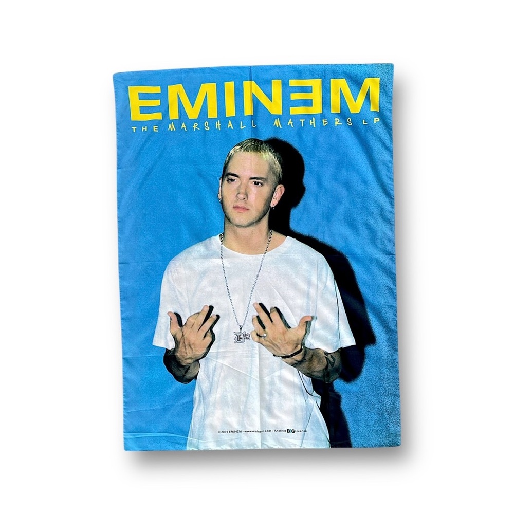 Vintage 2001 Eminem Marshall Mathers LP Tapestry Wall Hanging Y2K Rap Decor